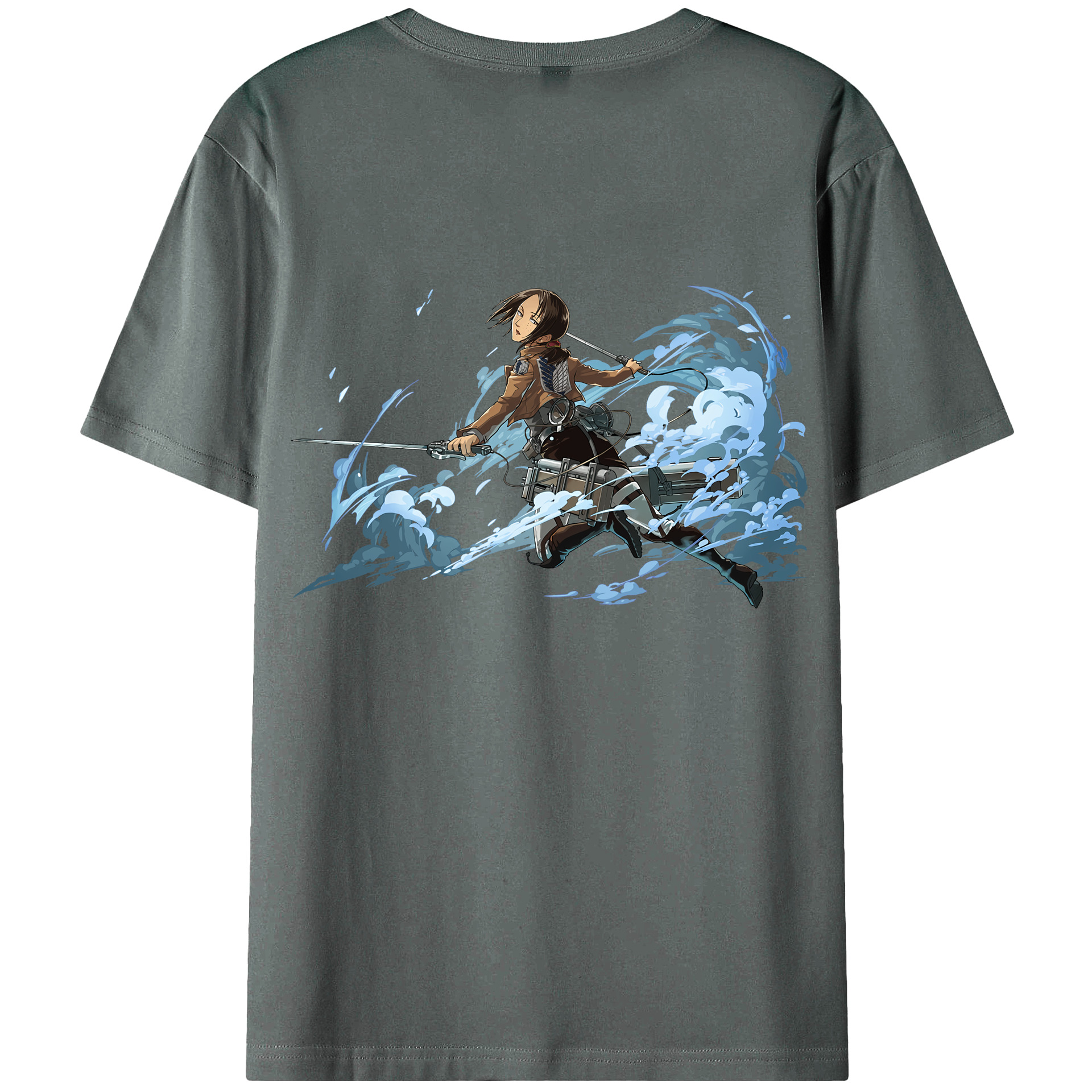 （画像用） 進撃の巨人 Attack on Titan 綿100％ メンズ半袖Tシャツ（バックプリント） 通気性